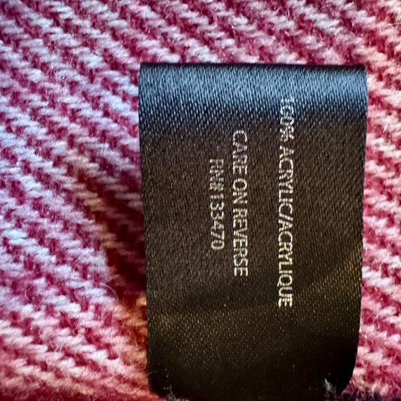 Ivanka Trump Burgundy & White Blanket Scarf w/Fringe - Picture 9 of 11